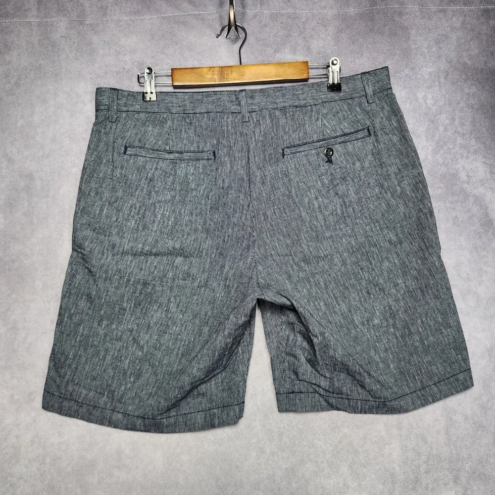 Banana Republic Mens 36 Blue White Stripe Linen Blend Shorts